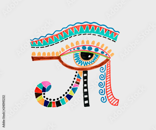 drawing of ancient egyptian moon sign - left eye of horus