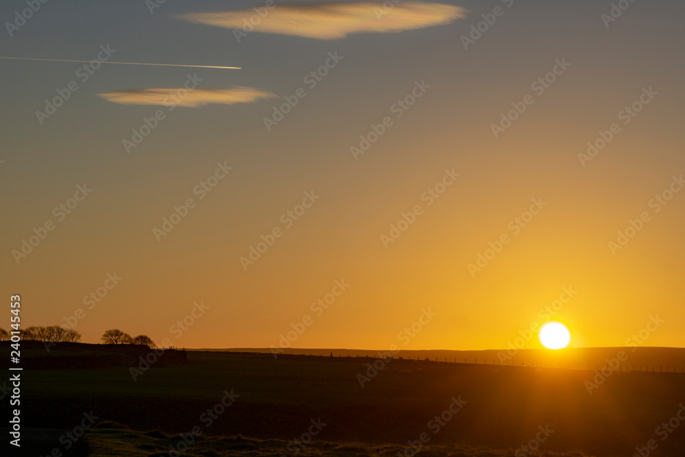 Fototapeta premium Sunrise over Yorkshire Landscape