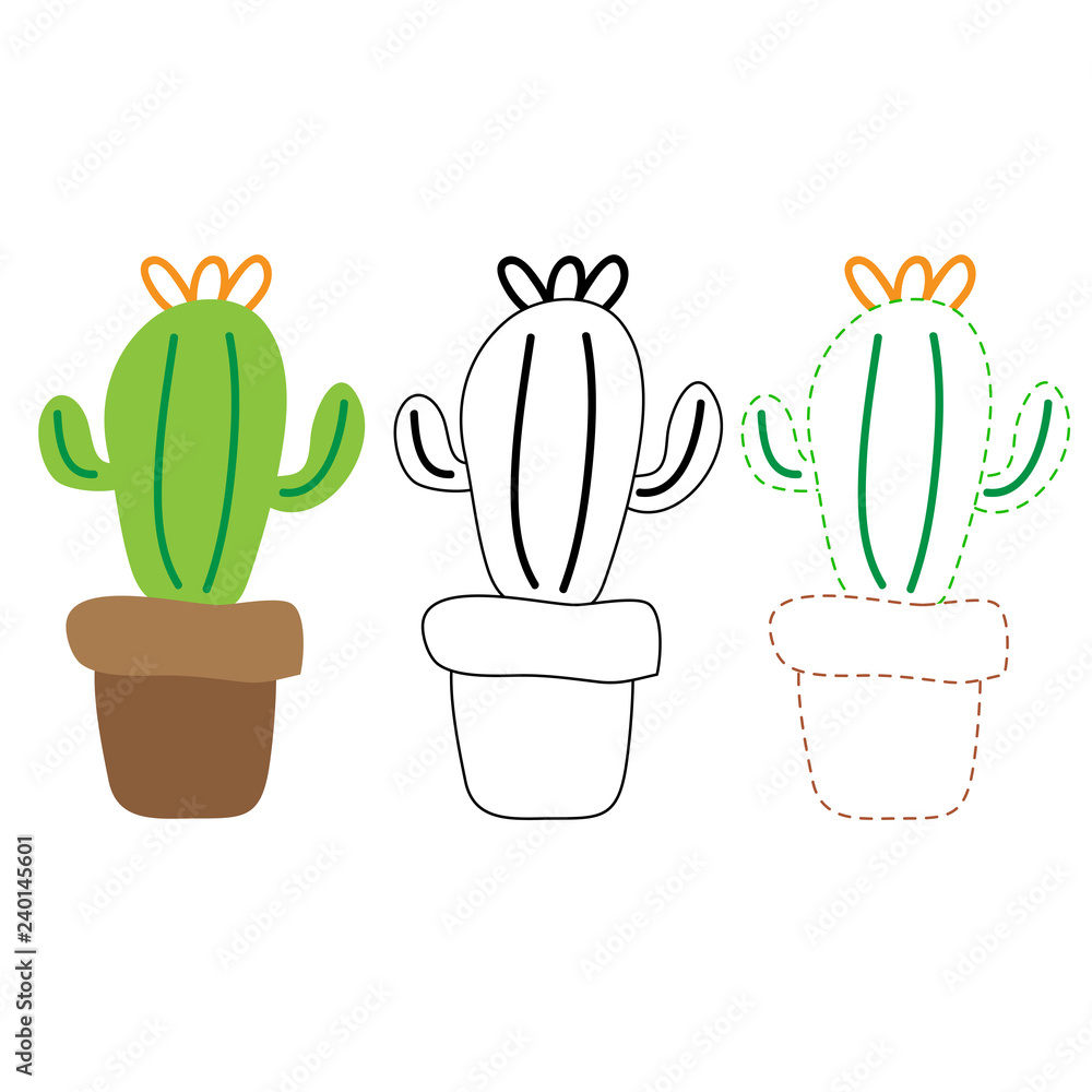cactus worksheet vector design cactus worksheet vector design