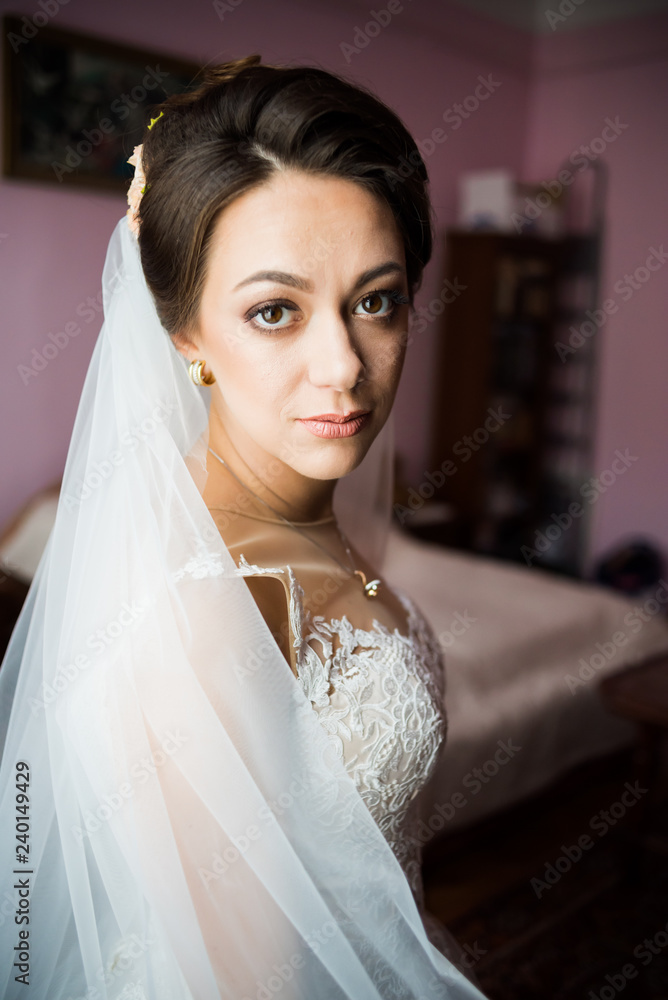 Beautiful bride preparation morning Beautiful bride preparation morning