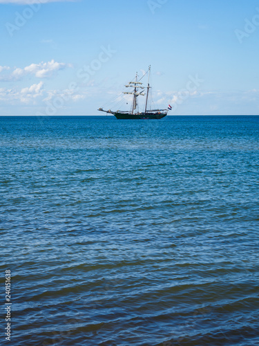 Retro sail boat on the sea
