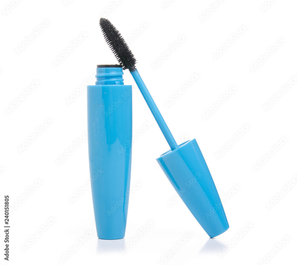 Blue mascara beauty on white background isolation Blue mascara beauty on white background isolation