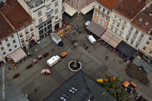 View of the town square from a height
