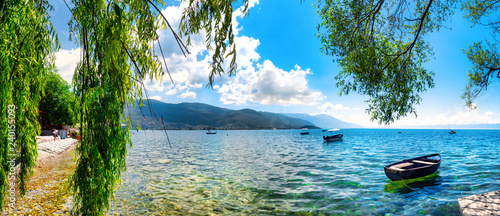 Tableau sur toile View of the scenic lake Ohrid, Ohrid, Macedonia