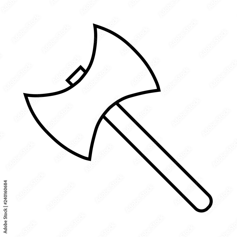 Icon outline silhouette of axe isolated on white background. Sign symbol. Decoration element. Weapon icon. Vector illustration for your design, game, card, web. Icon outline silhouette of axe isolated on white background. Sign symbol. Decoration element. Weapon icon. Vector illustration for your design, game, card, web.