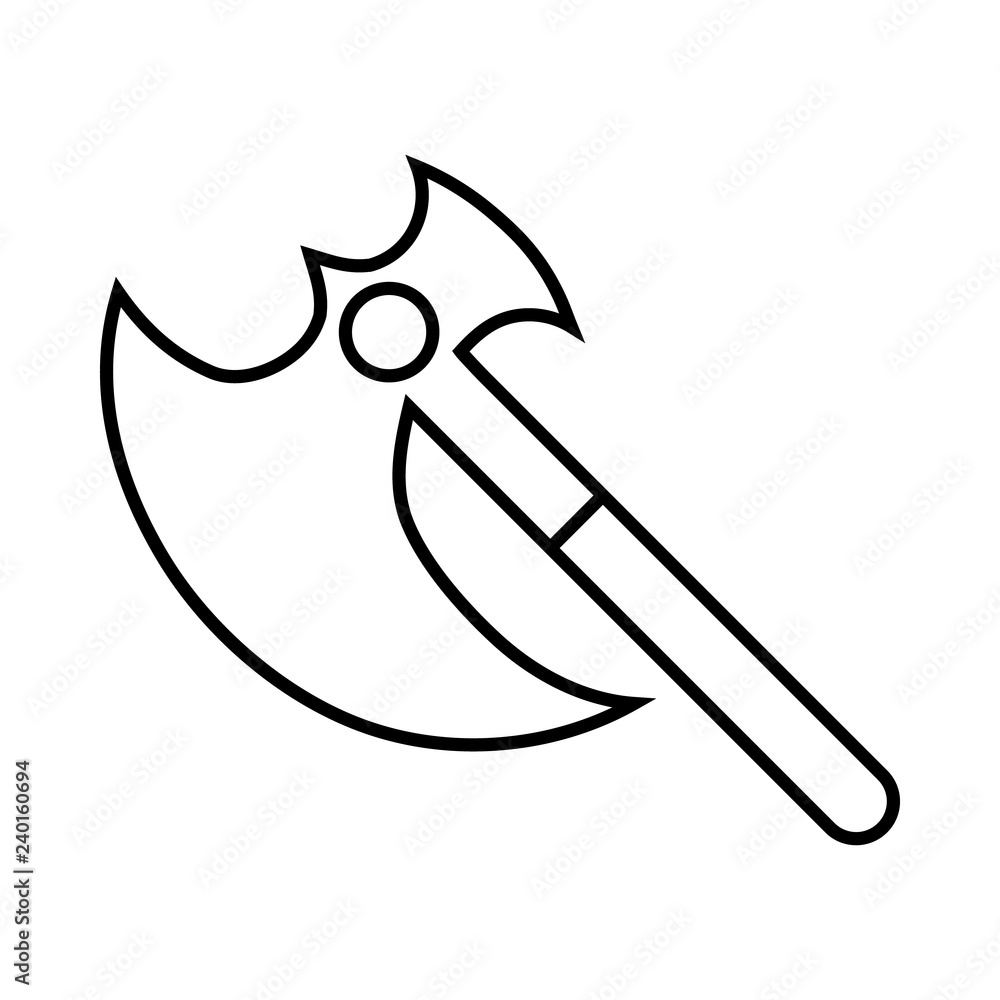 Icon outline silhouette of axe isolated on white background. Sign symbol. Decoration element. Weapon icon. Vector illustration for your design, game, card, web. Icon outline silhouette of axe isolated on white background. Sign symbol. Decoration element. Weapon icon. Vector illustration for your design, game, card, web.