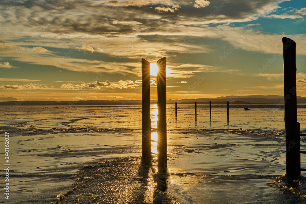 Sunset over Neusiedlersee in Austria