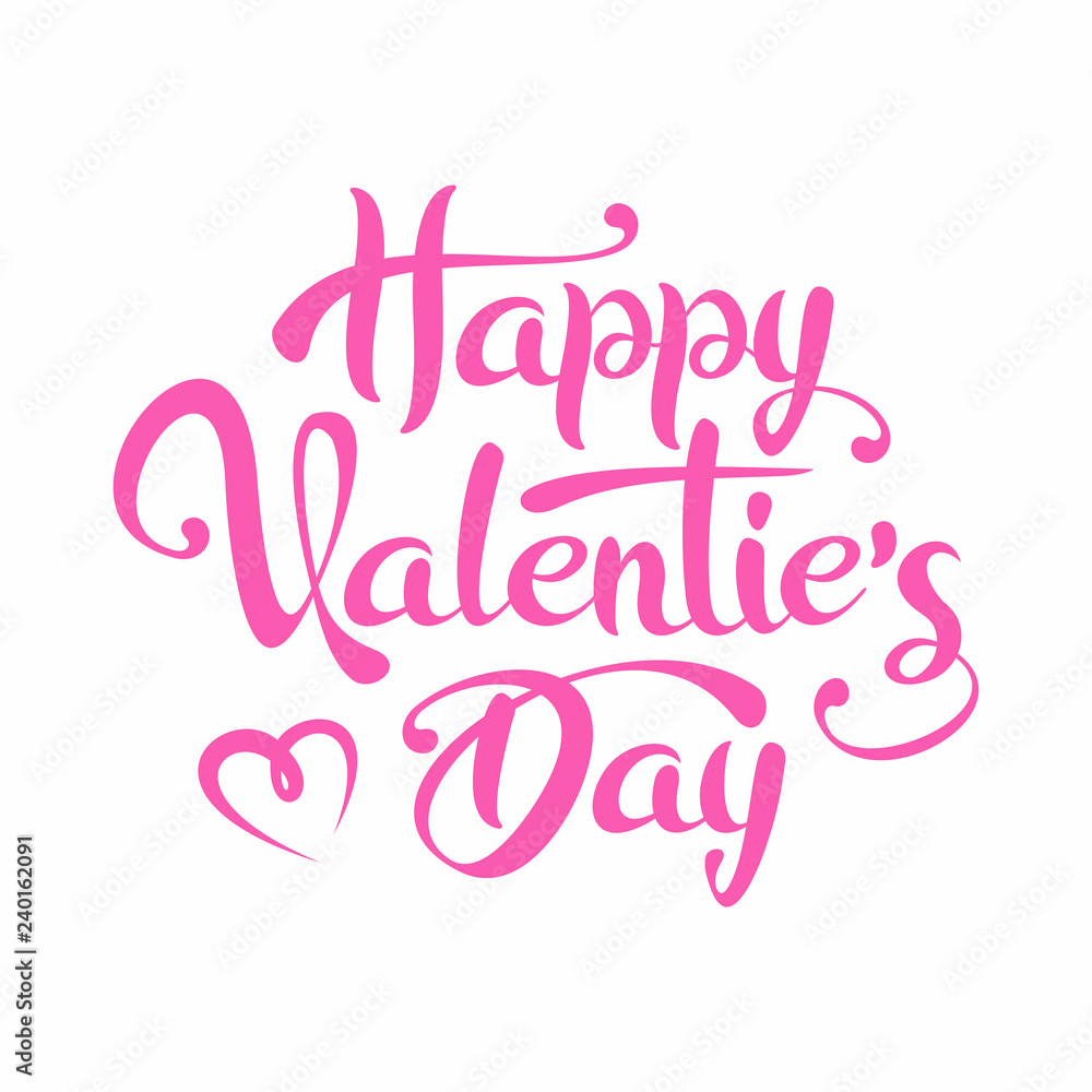 Happy Valentine's Day Lettering Text. isolated on white background Happy Valentine's Day Lettering Text. isolated on white background