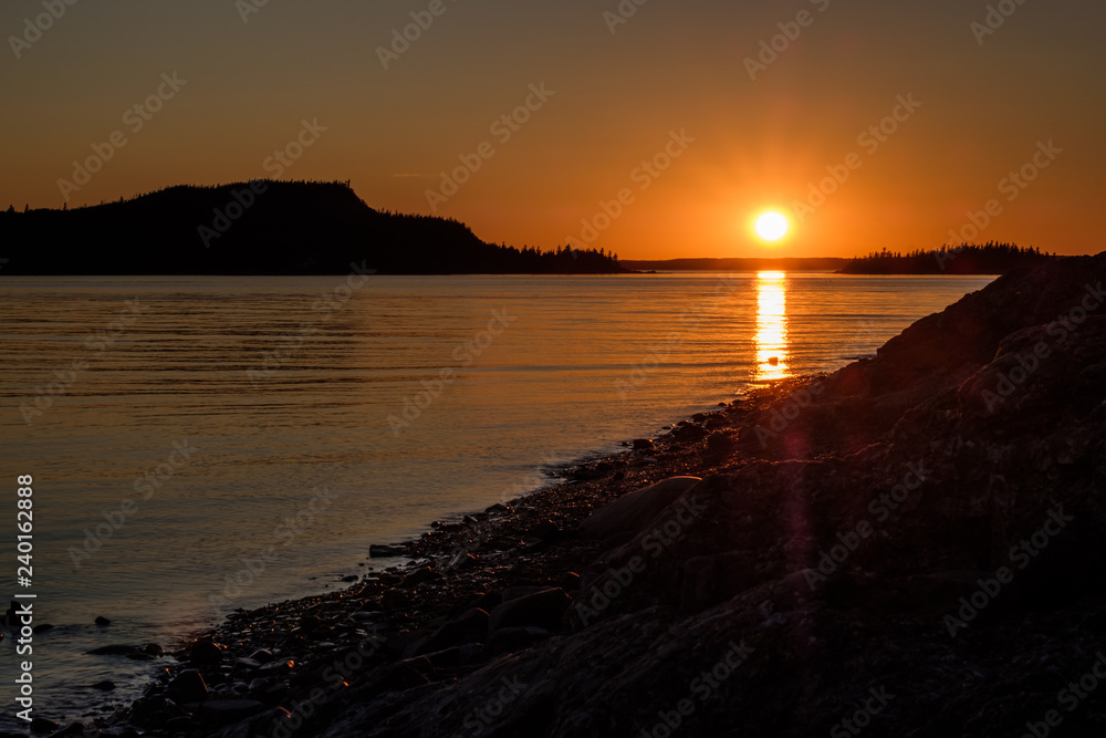Sunset on Saint-Lawrence river