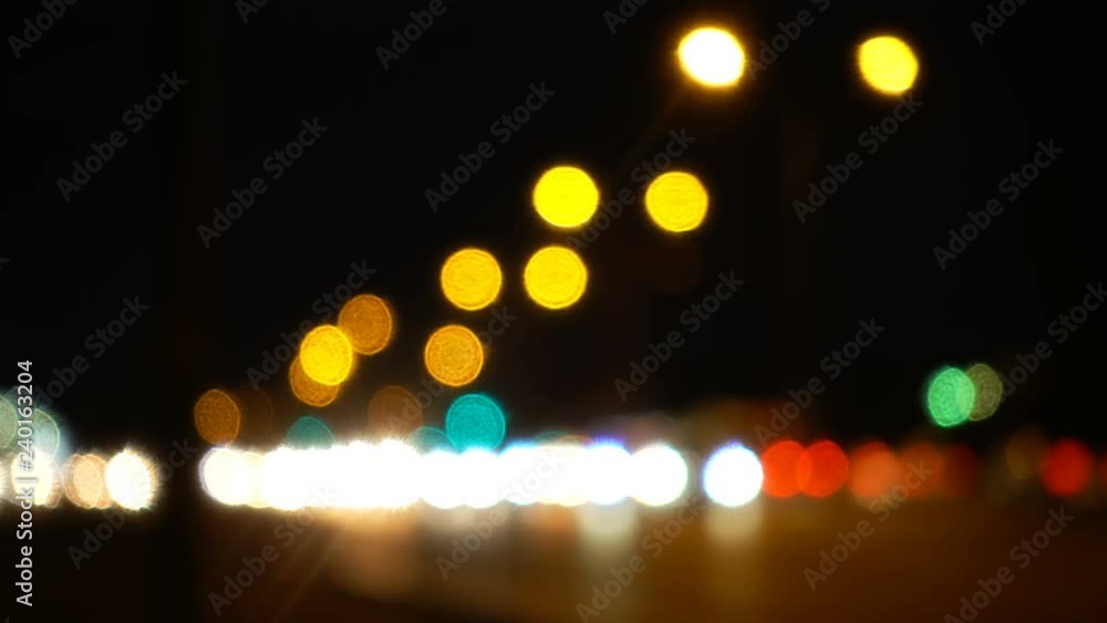 Traffic Bokeh Lights at Night in City Traffic Bokeh Lights at Night in City
