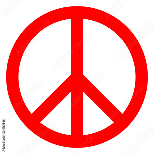 Peace symbol icon - red simple, isolated - vector