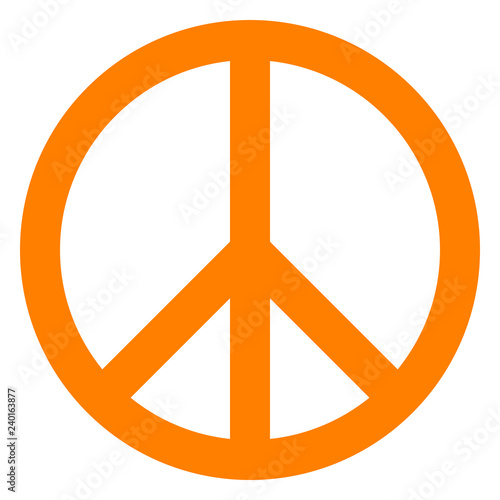 Peace symbol icon - orange simple, isolated - vector