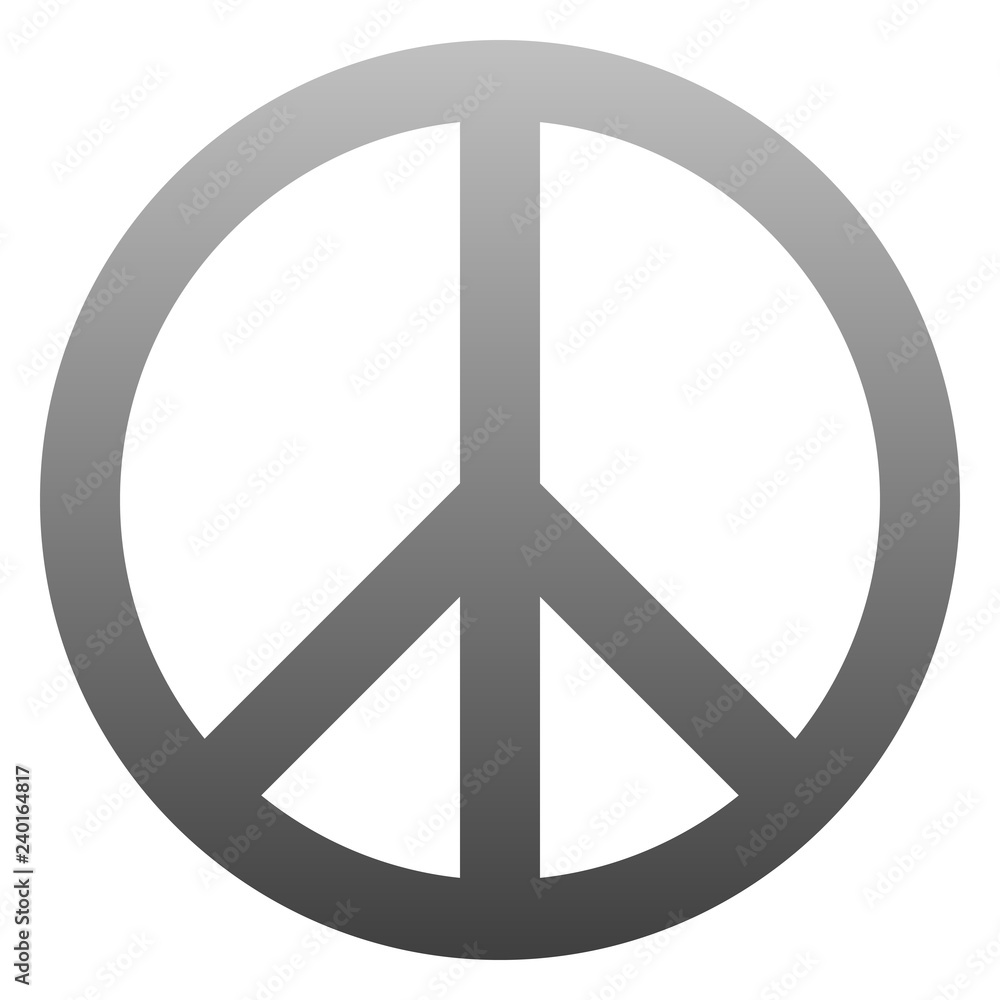 Peace symbol icon - medium gray simple gradient, isolated - vector Peace symbol icon - medium gray simple gradient, isolated - vector