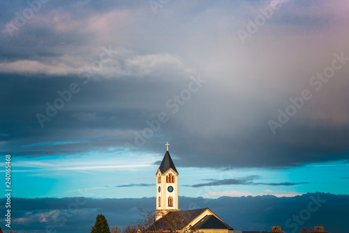 Old Church - blue Sky in Frankenthal Germany photo