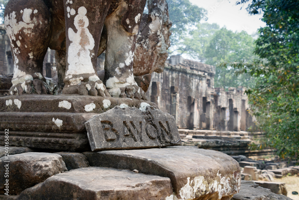 Bayon is remarkable for the 216 serene and smiling stone faces on the many towers jutting out from the high terrace and cluster around the central peak Bayon is remarkable for the 216 serene and smiling stone faces on the many towers jutting out from the high terrace and cluster around the central peak