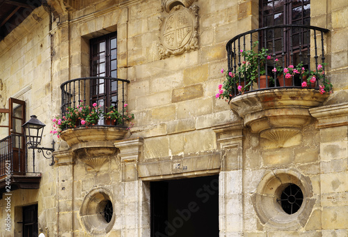 SANTILLANA DEL MAR, CANTABRIA, SPAIN, 28 JULY, 2018: Street scene in Santillana del Mar medieval city, Spain, Europe photo