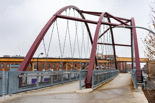 Bridge on the 606 Trail in Wicker Park Chicago during Winter photo