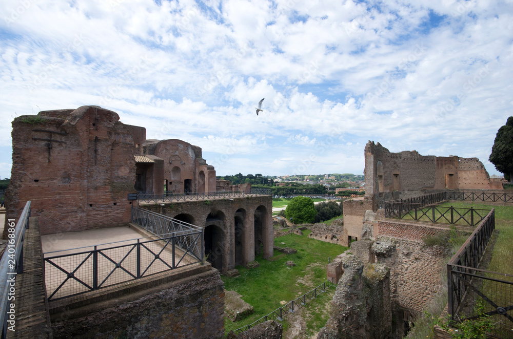 A view from Roman ruins, Rome / Italy