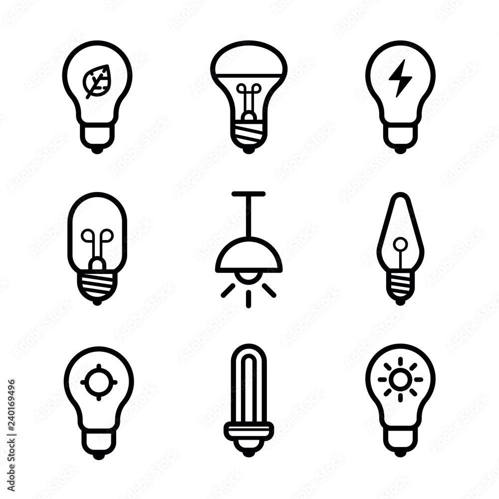 Naklejka premium Lightbulbs Icon Set