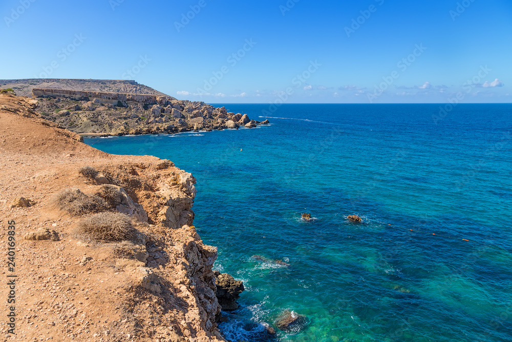 Manikata, Malta. Beautiful view of the sea coast Manikata, Malta. Beautiful view of the sea coast