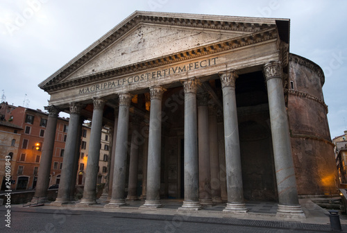 side view of Pantheon in the morning, Rome / Italy