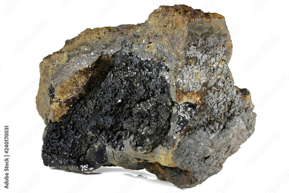 hematite from Styria, Austria isolated on white background hematite from Styria, Austria isolated on white background