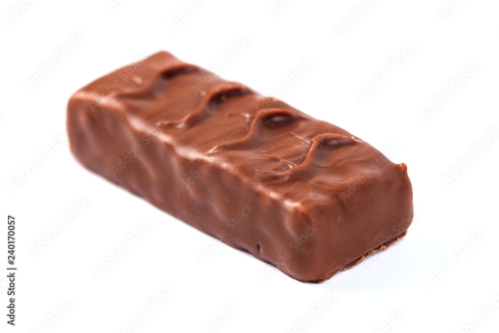 Chocolate bar with caramel isolated on white Chocolate bar with caramel isolated on white