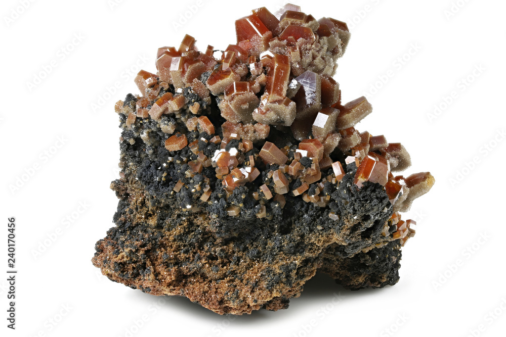 vanadinite from Mibladen, Morocco isolated on white background
