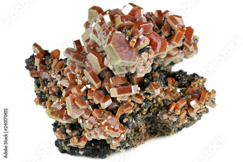 vanadinite from Mibladen, Morocco isolated on white background photo