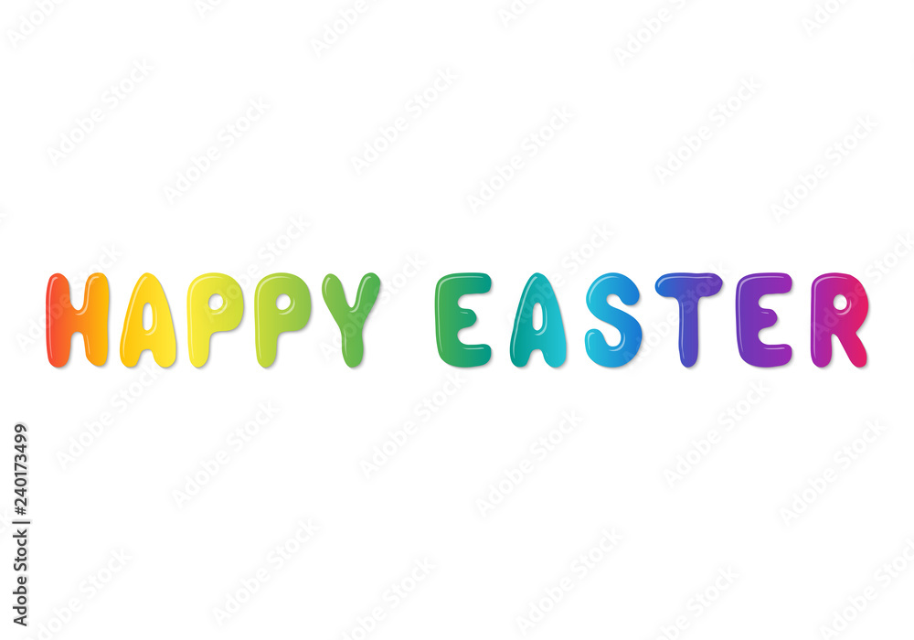 Colorful happy easter on white background. Boiled egg vector symbol. Easter design element. Happy easter eggs.