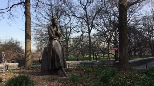 NEW YORK, NEW YORK - MARCH 2017: The Eleanor Roosevelt Monument is a memorial dedicated to Eleanor Roosevelt, located in Riverside Park. It is the first monument dedicated to American president's wife photo