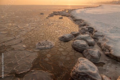 frozen Baltic sea near Sopot city  Poland