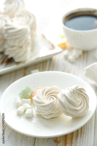 Light, airy dessert of marshmallow. Delicious and fragrant marshmallows. Light Marshmallow