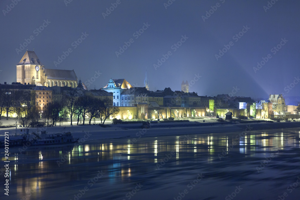 Torun city and Wisla river, Poland