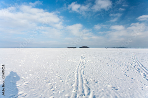 Sniardwy Lake in winter  the largest lake in Poland  Masuria Region  Poland