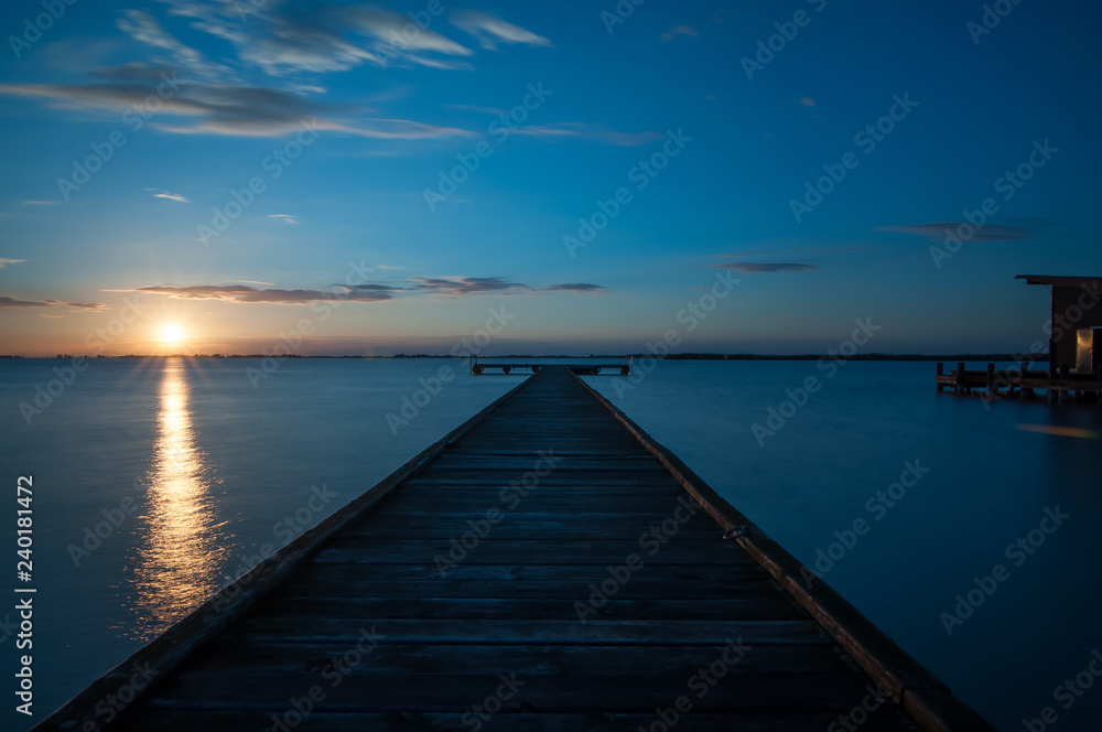 romantic morning sunrise, neusiedlersee, austria