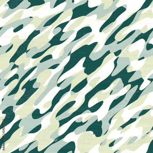 Colourful Army military camouflage seamless pattern textile, 3d render