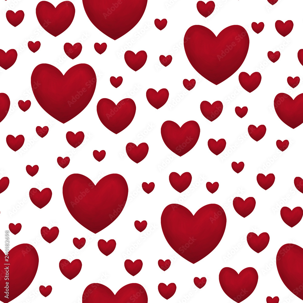 Bright hand drawn hearts seamless pattern on white background. Universal love, wedding design Bright hand drawn hearts seamless pattern on white background. Universal love, wedding design