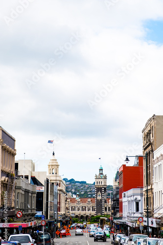 2018 Nov 1st, New Zealand, Dunedin, View of the city and people in the morning.