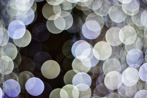 White, green, blue abstract bokeh background. Merry Christmas and New Year background © banphote