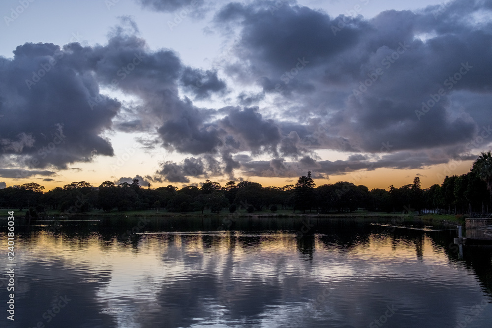 sunrise over a lake