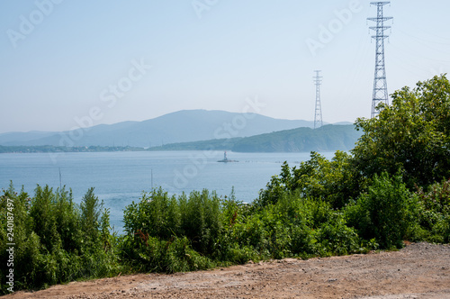 Primorsky Krai, the sea. Cape Tokarevsky, strait Bosphorus-East. Vladivostok city. photo