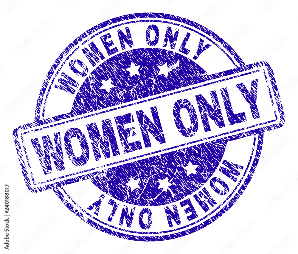 WOMEN ONLY stamp seal imprint with distress texture. Designed with ...