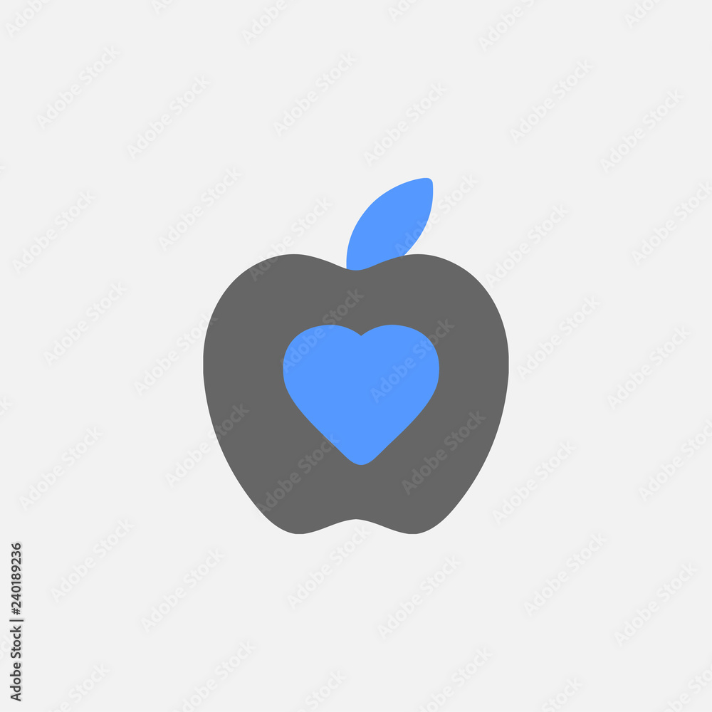 Apple flat icon vector isolated on white background Apple flat icon vector isolated on white background