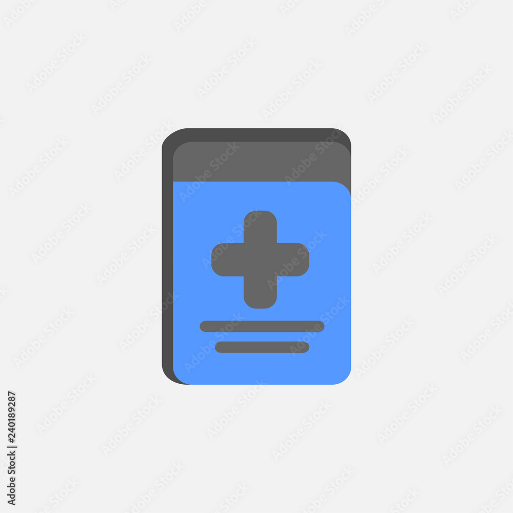 Book medic flat icon vector isolated on white background Book medic flat icon vector isolated on white background