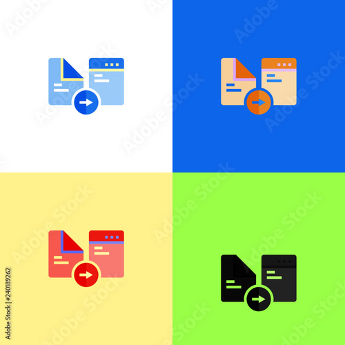 compiling programming flat icon, material design color, vector illustration