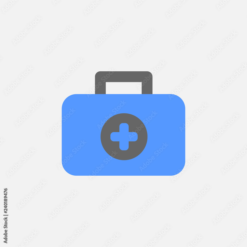 Medical Kit flat icon vector isolated on white background Medical Kit flat icon vector isolated on white background
