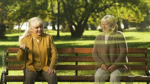 Elderly woman missing deceased friend, female vanishing, life expectancy