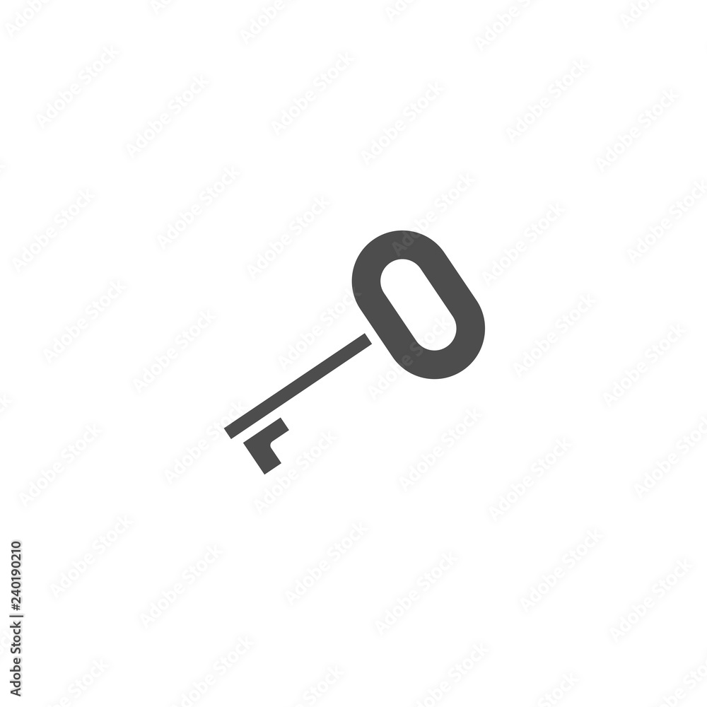 Key flat icon vector isolated on white background Key flat icon vector isolated on white background