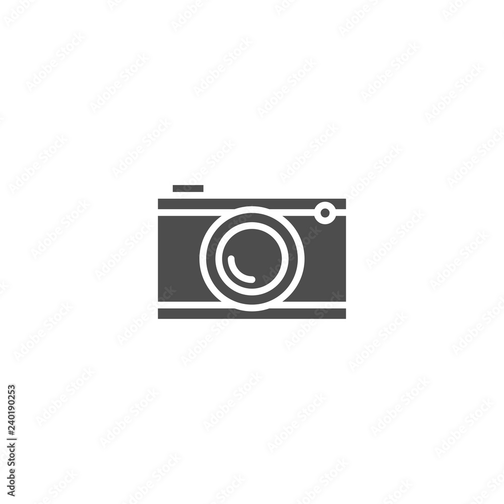 Camera flat icon vector isolated on white background Camera flat icon vector isolated on white background